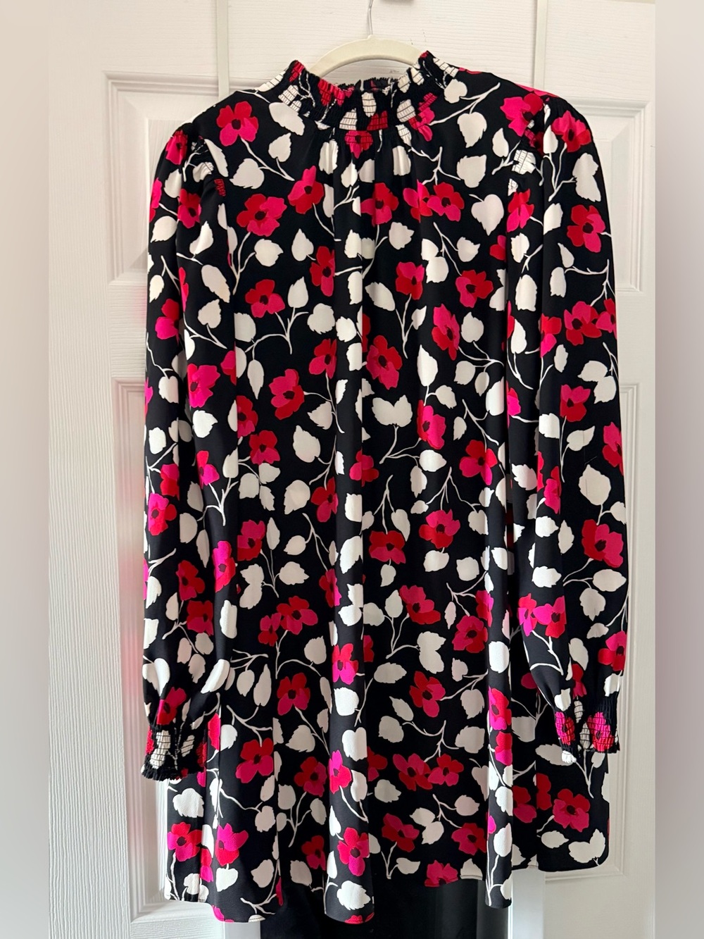 kate spade Black Mini Dress with Pink, Red & White Floral Print
